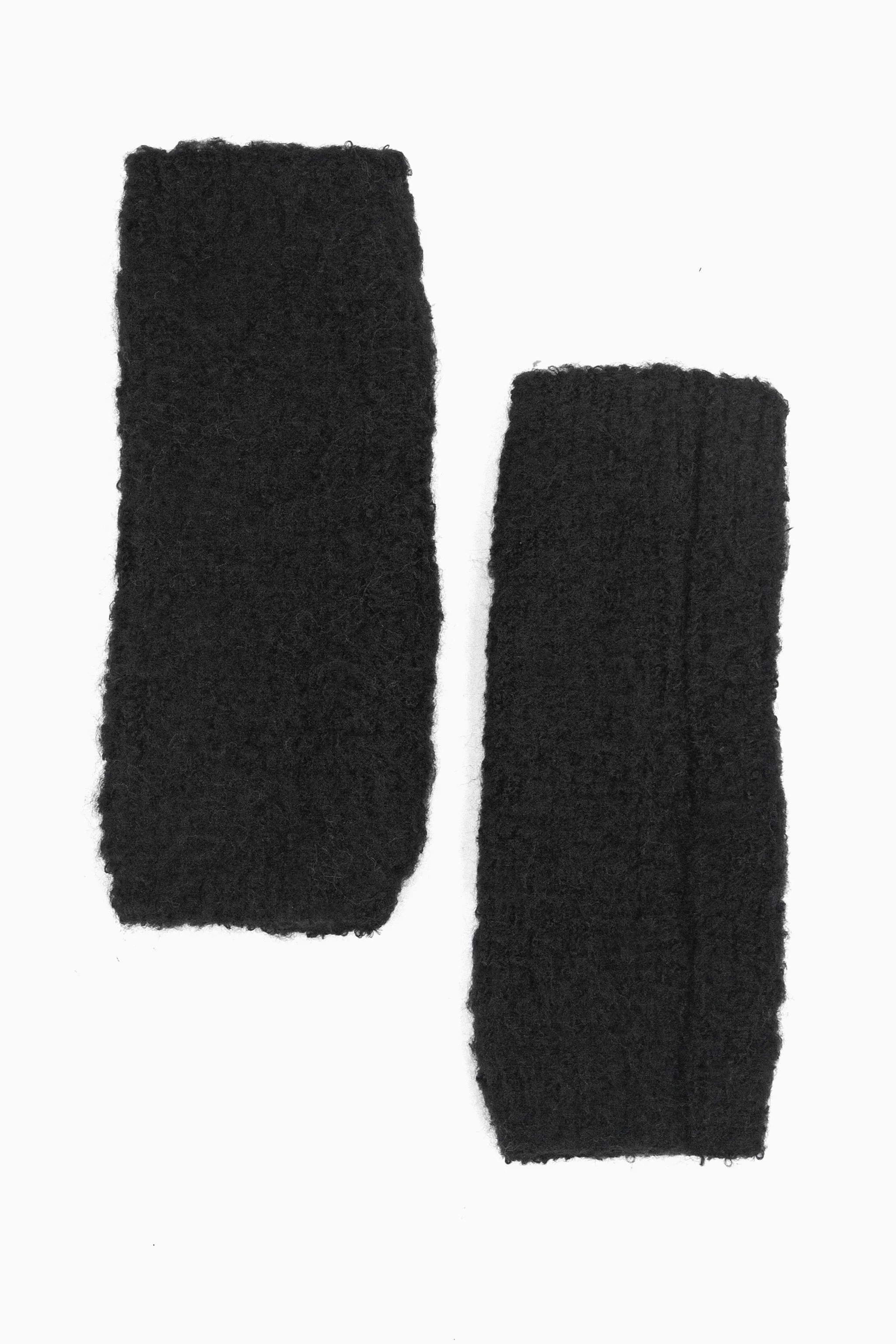 Alexa Textured Wrist Warmers - Black, Knitted
