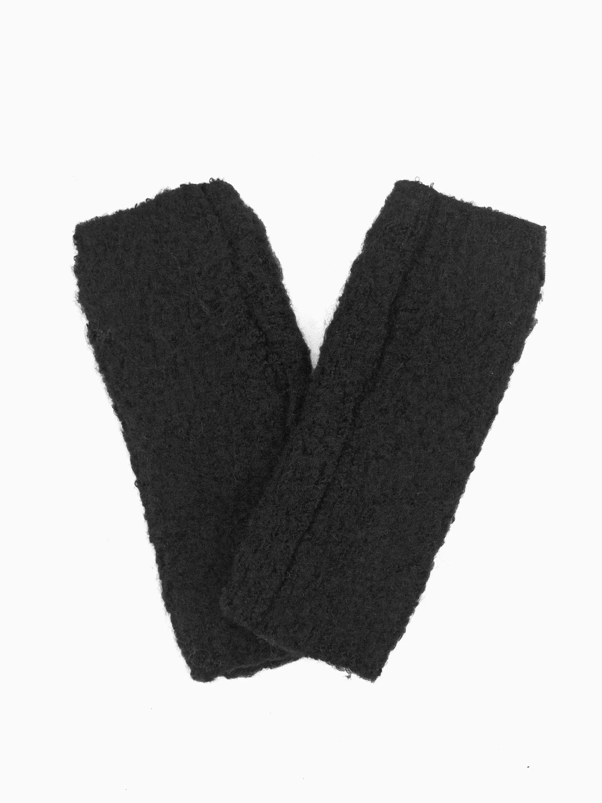 Alexa Textured Wrist Warmers - Black, Knitted