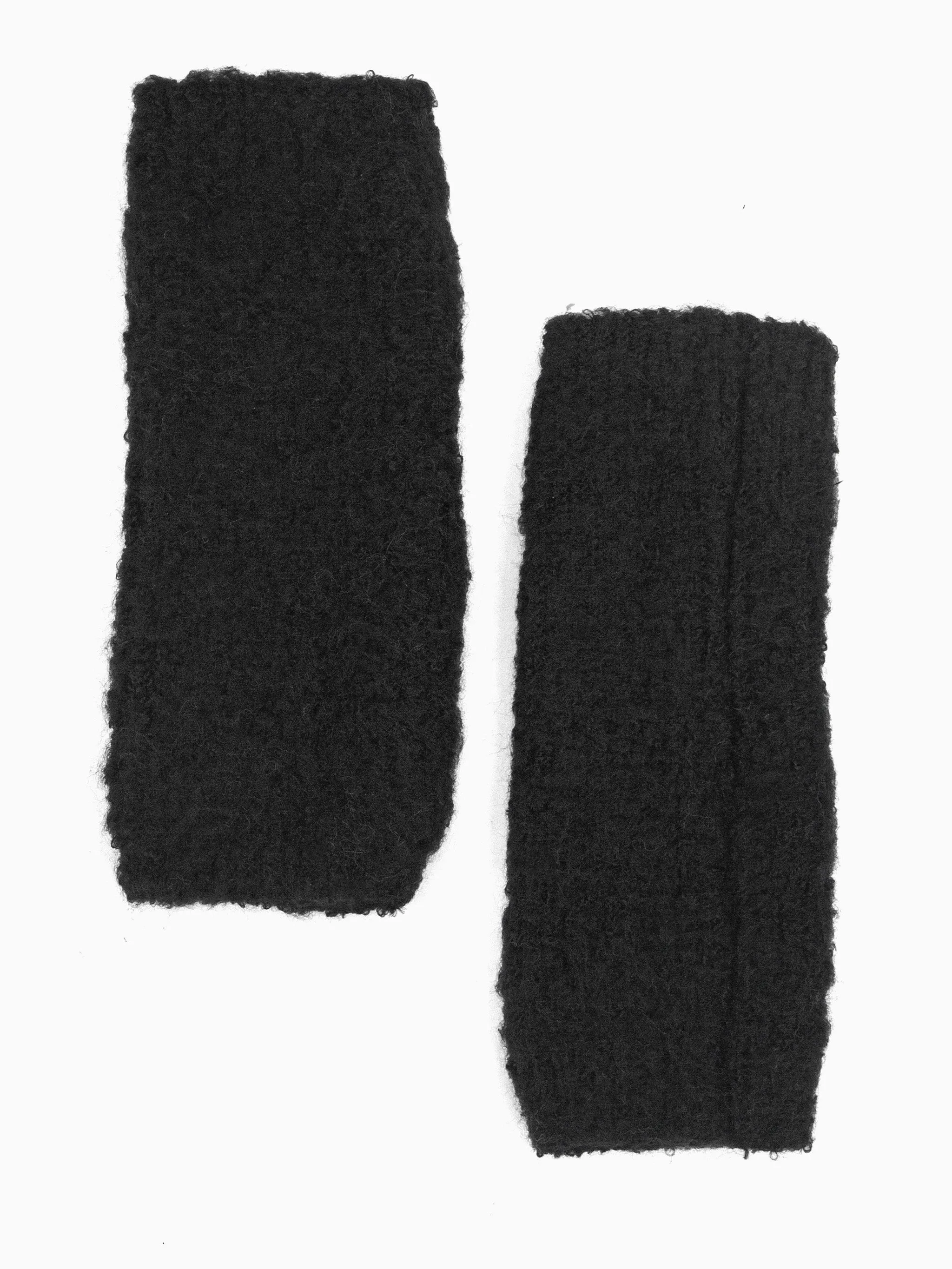 Alexa Textured Wrist Warmers - Black, Knitted
