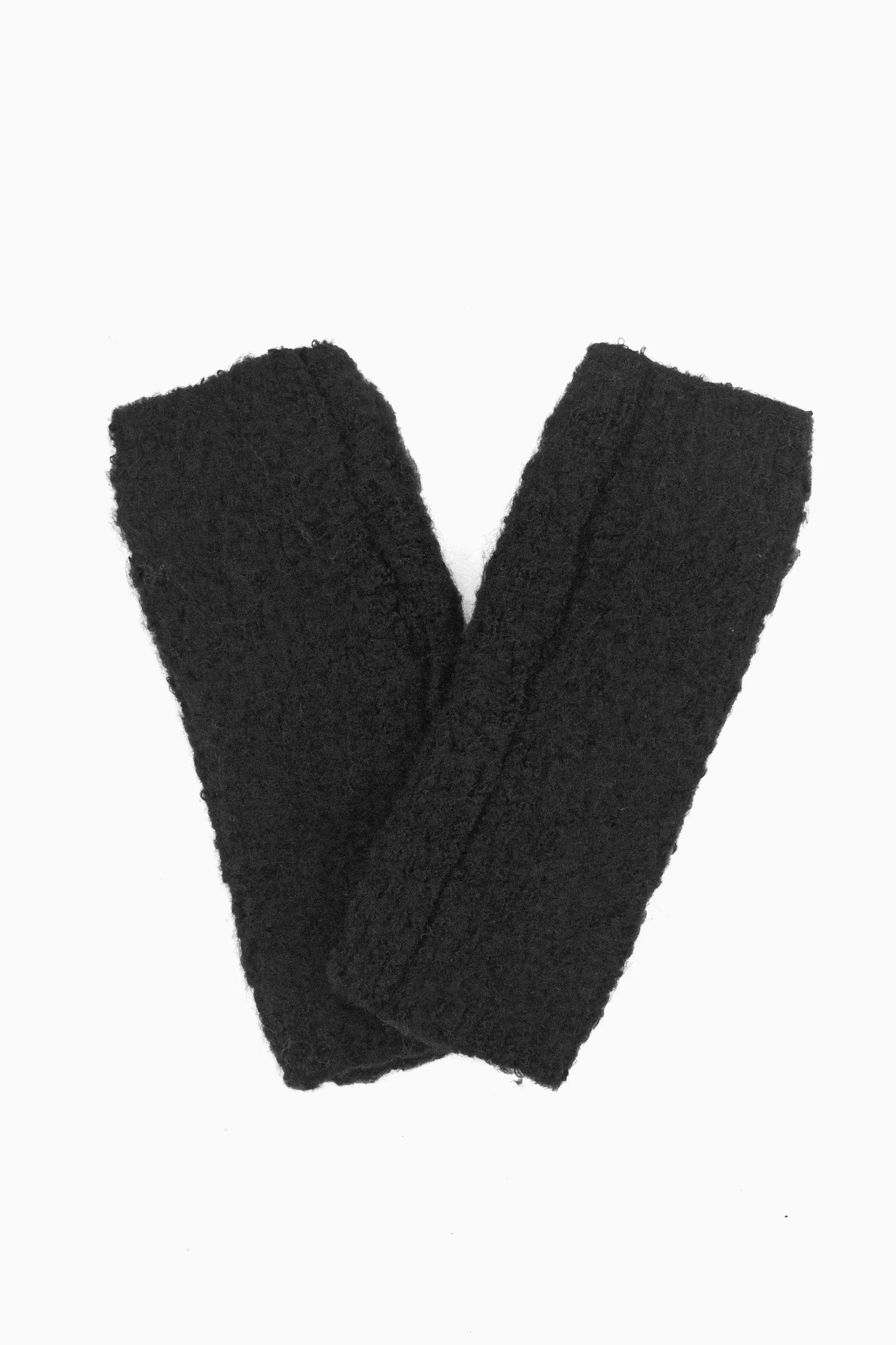 Alexa Textured Wrist Warmers - Black, Knitted