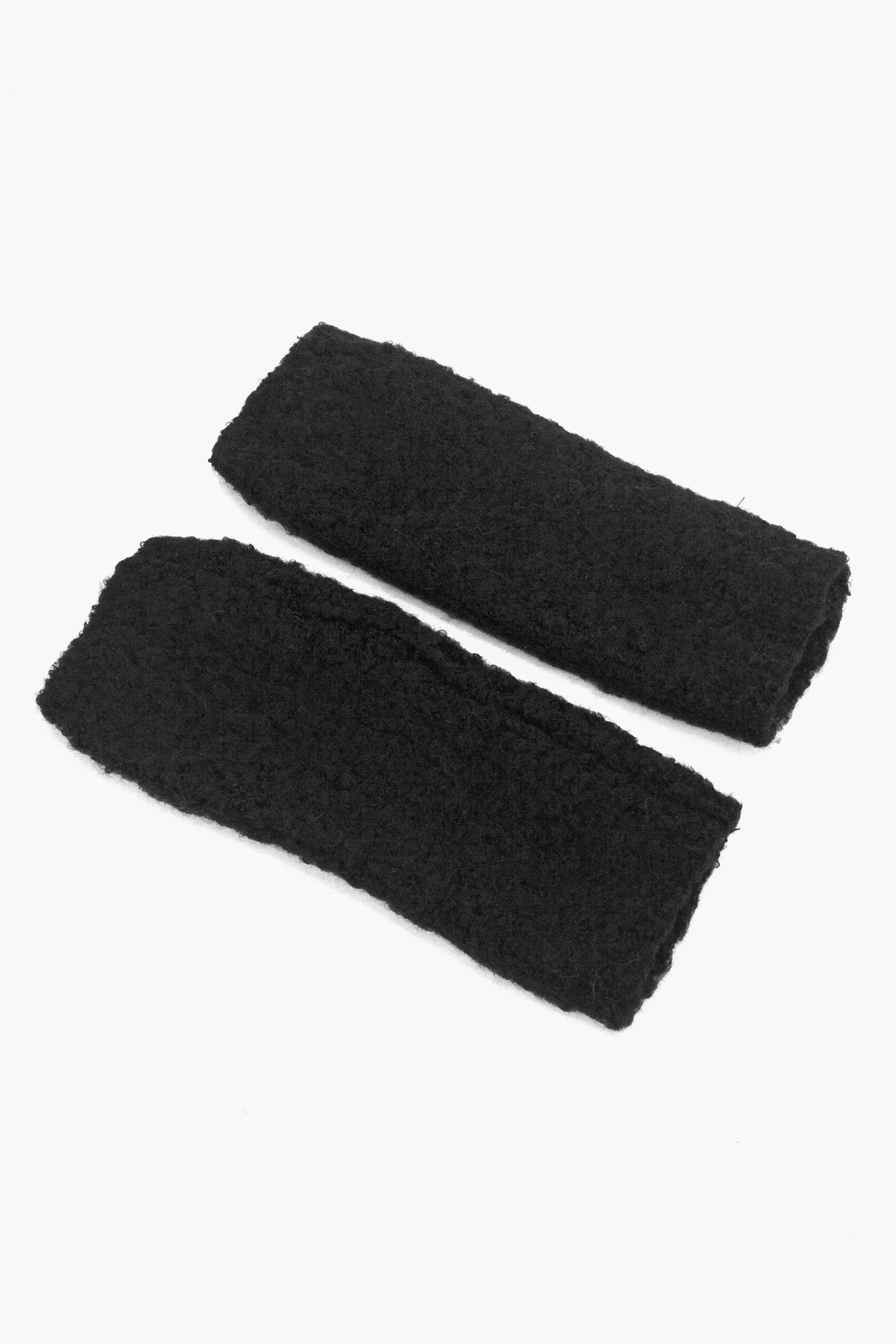 Alexa Textured Wrist Warmers - Black, Knitted