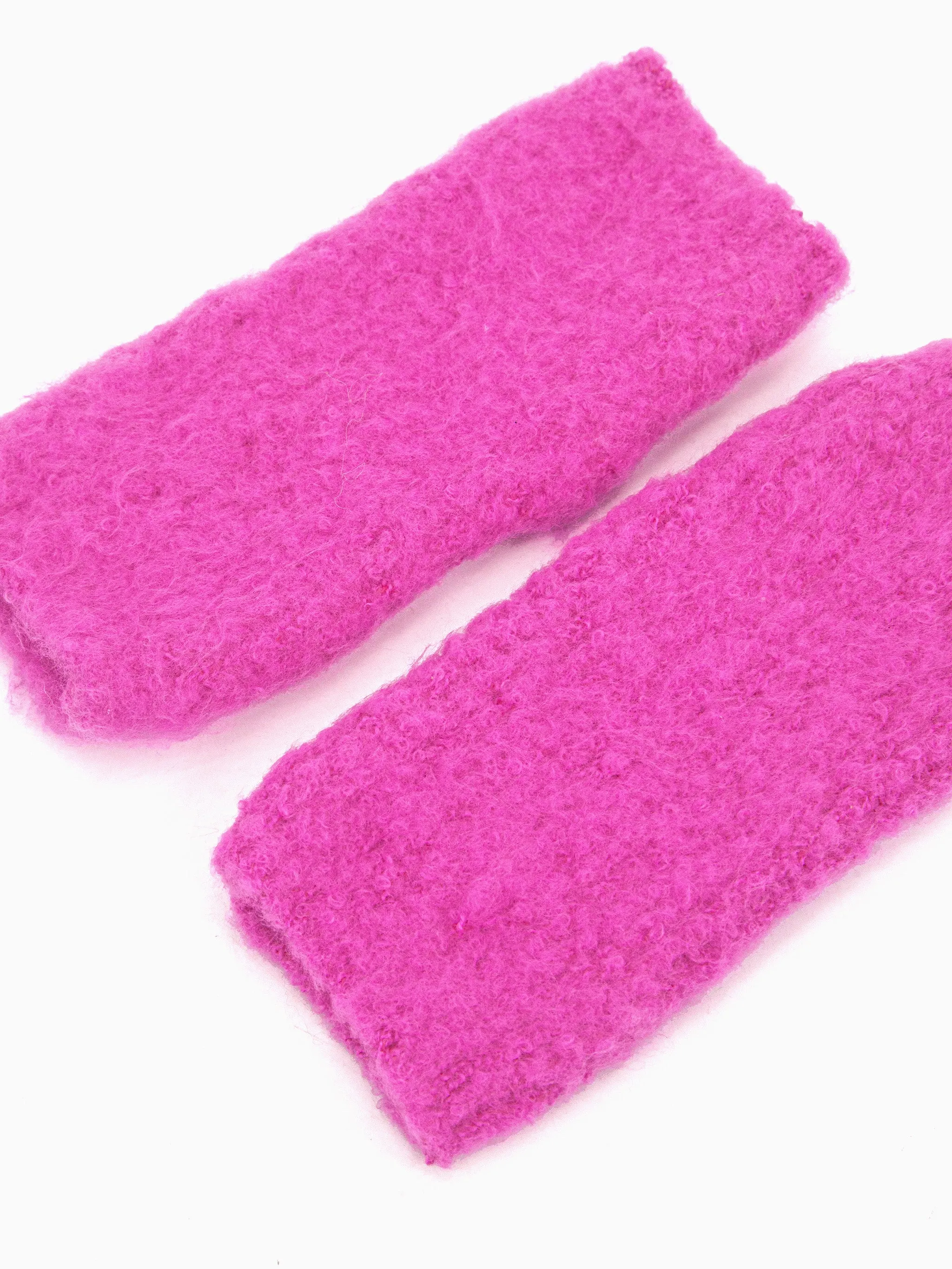 Alexa Textured Wrist Warmers - Hot Pink, Knitted