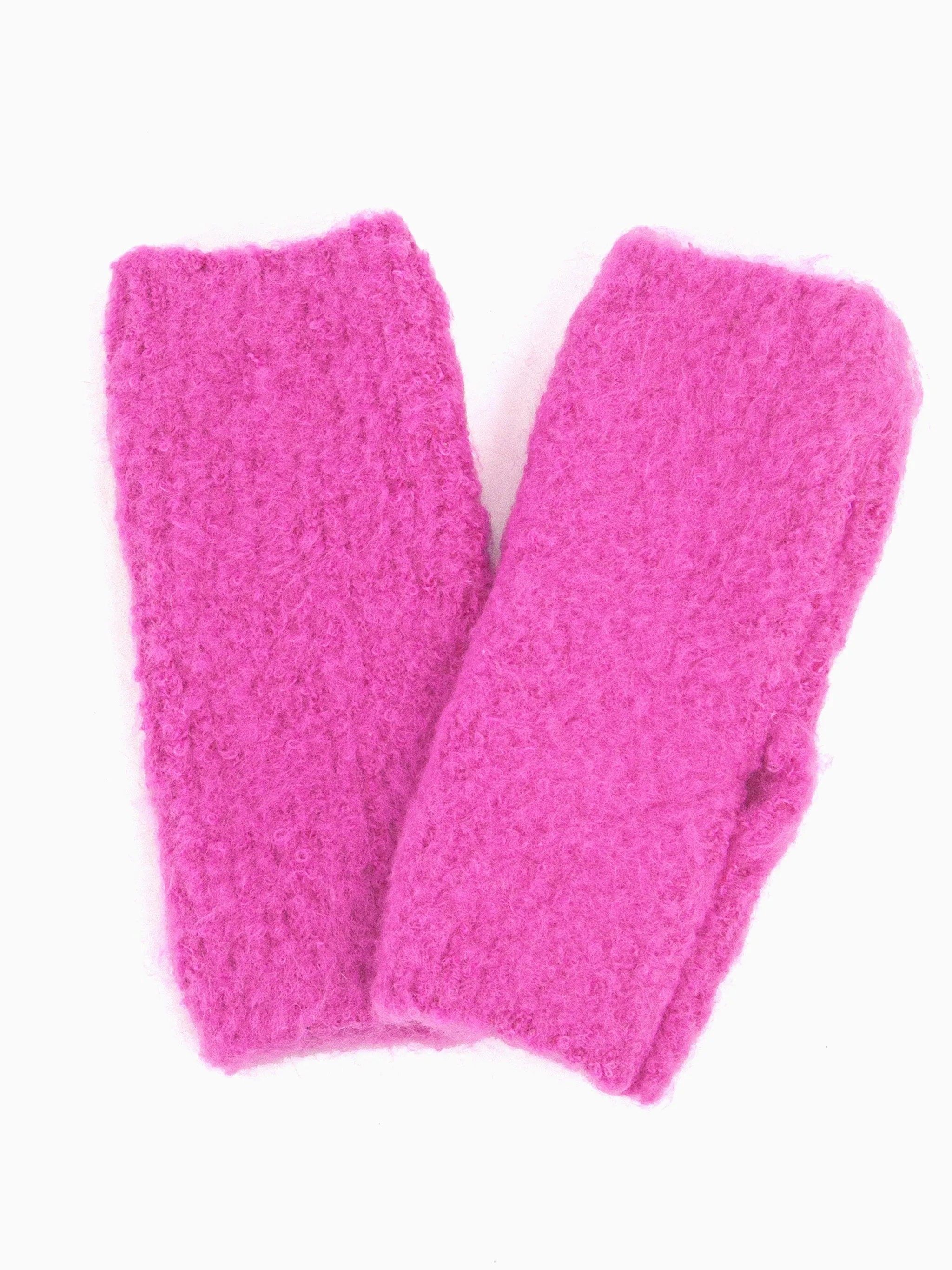 Alexa Textured Wrist Warmers - Hot Pink, Knitted