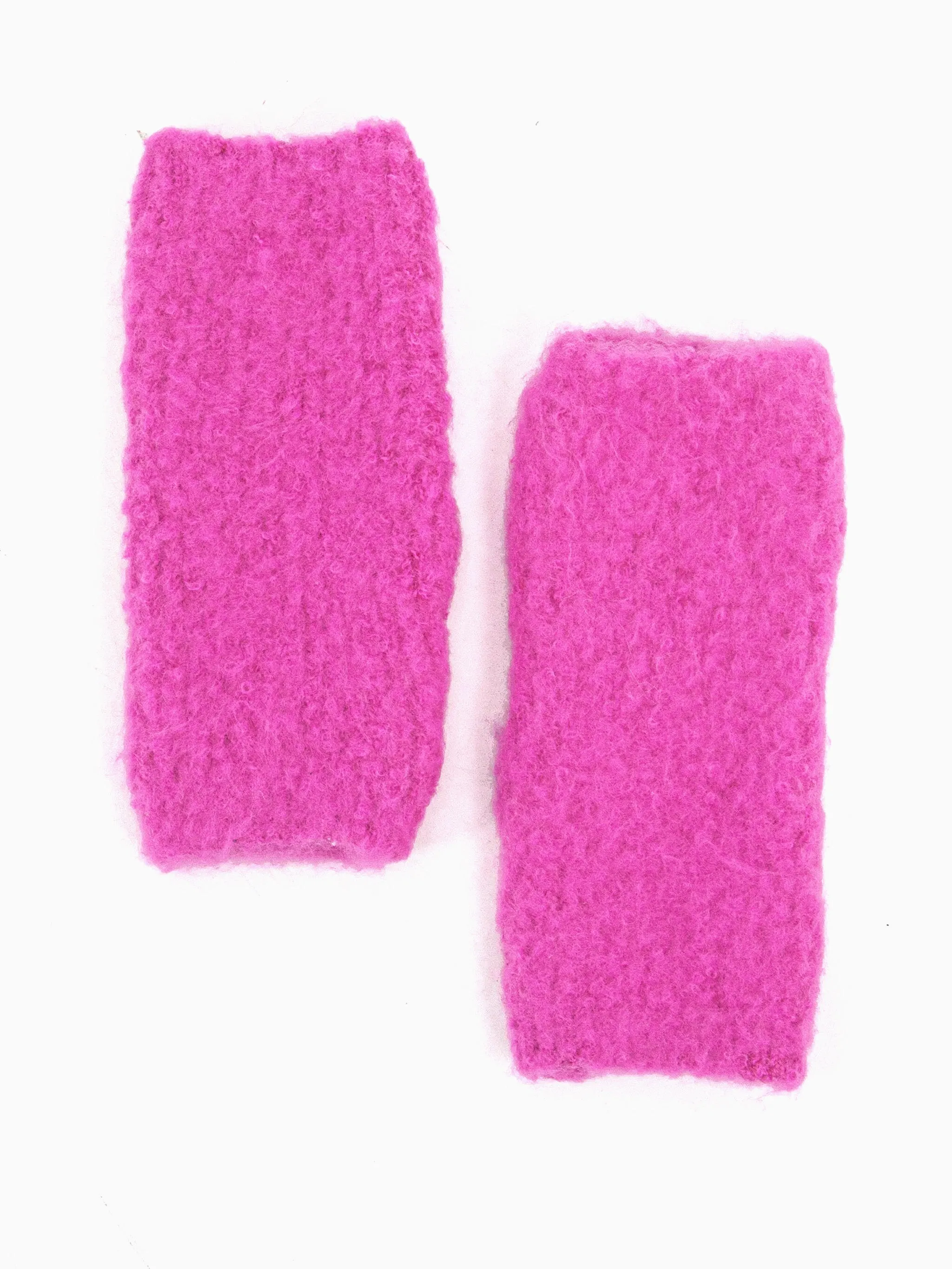 Alexa Textured Wrist Warmers - Hot Pink, Knitted