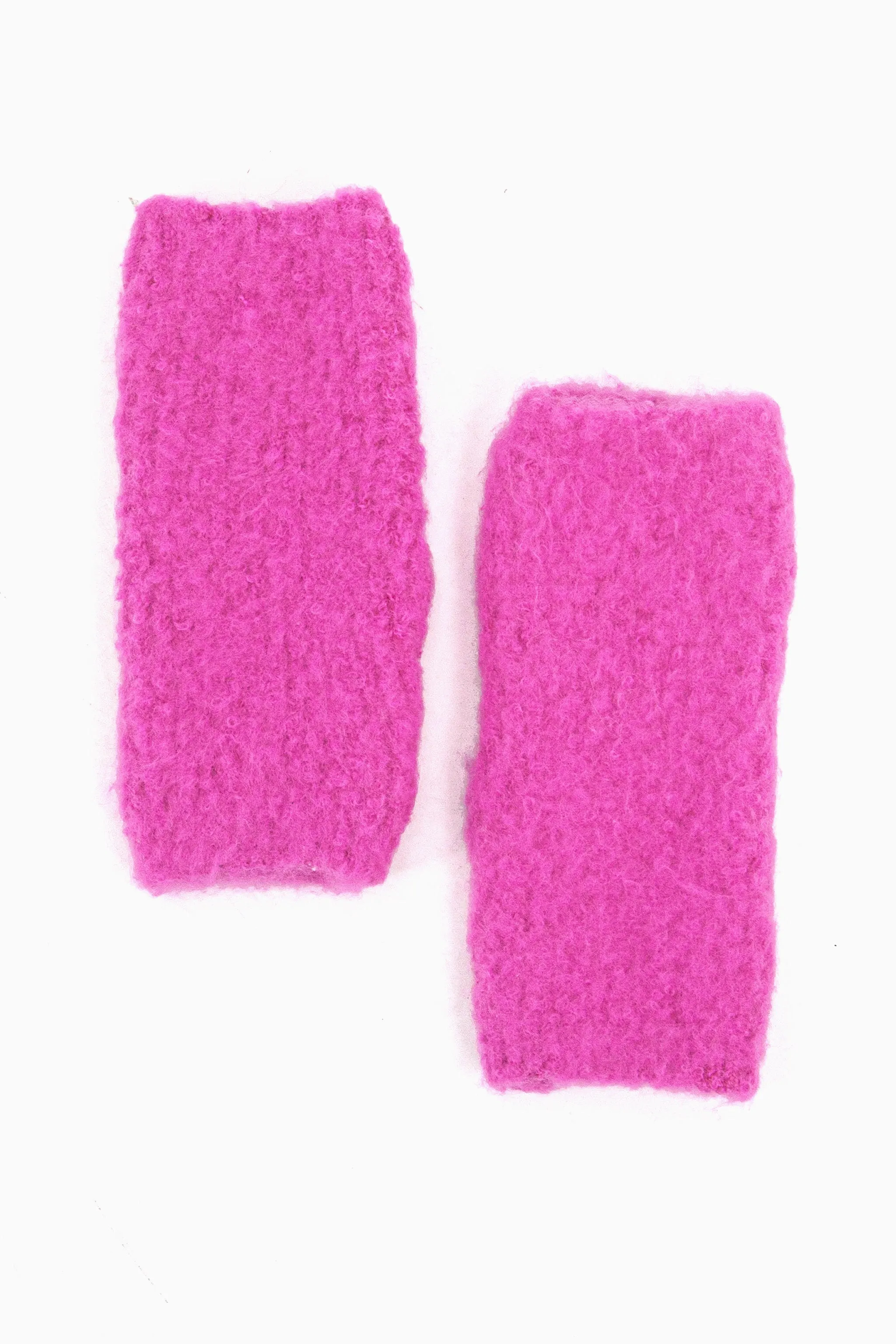 Alexa Textured Wrist Warmers - Hot Pink, Knitted