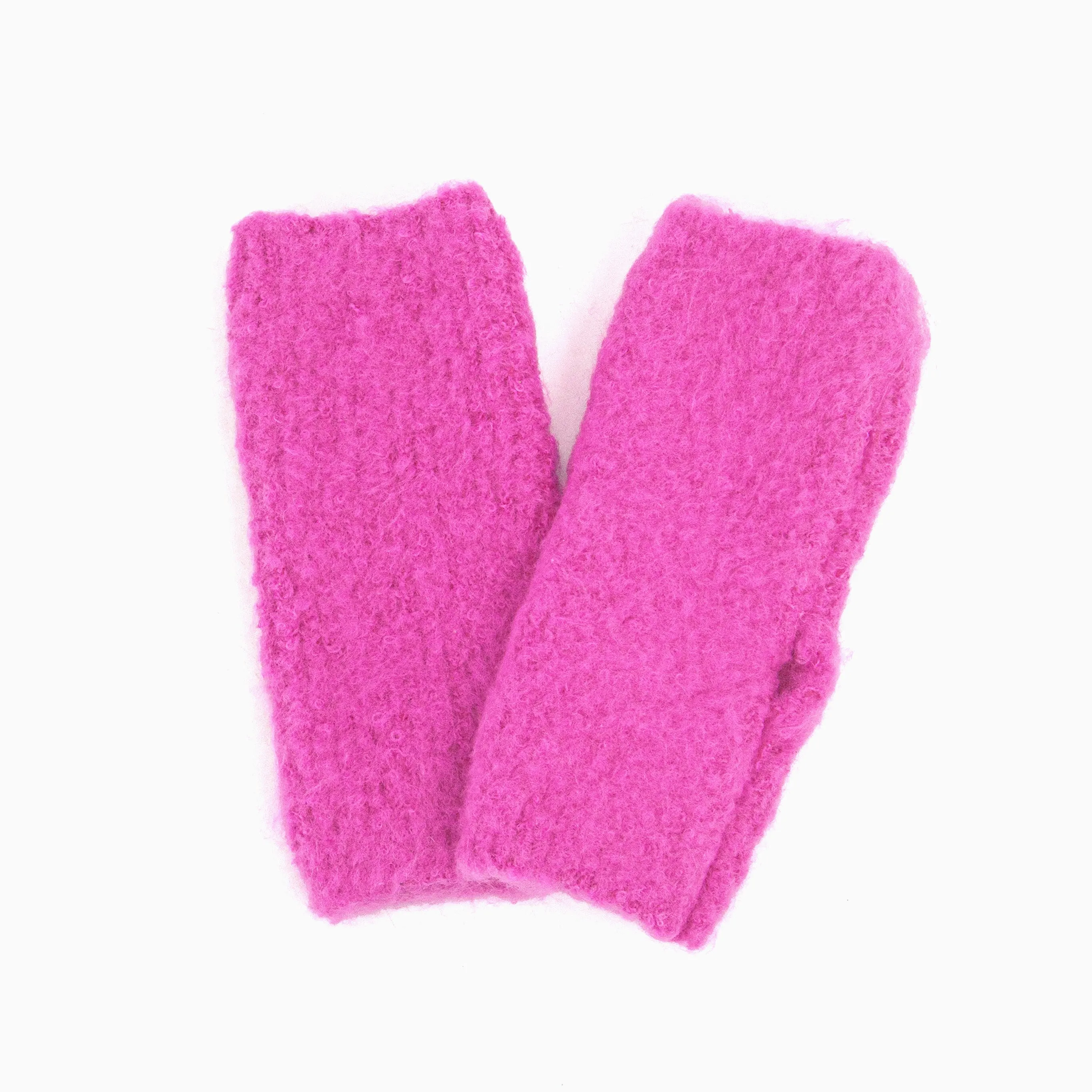 Alexa Textured Wrist Warmers - Hot Pink, Knitted