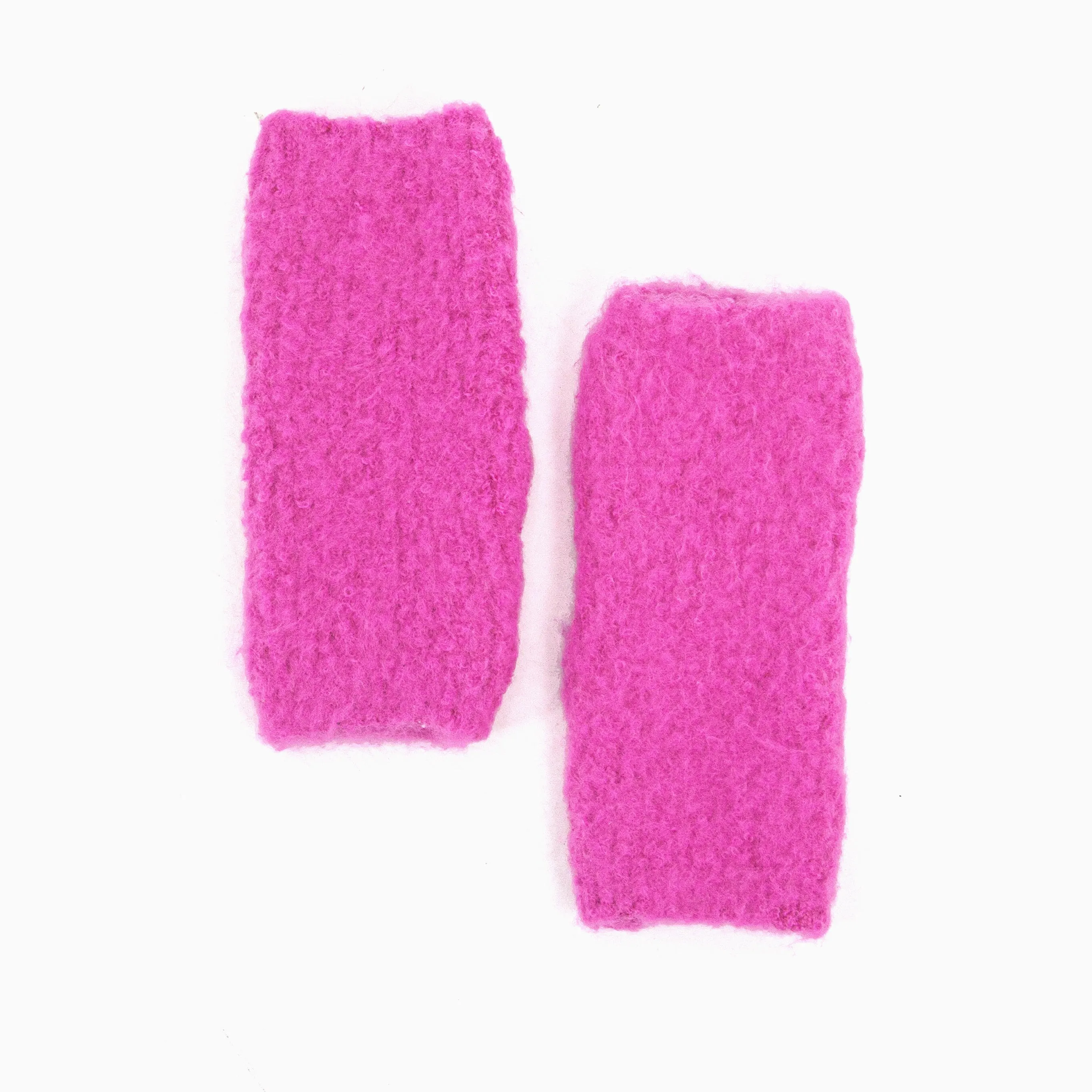 Alexa Textured Wrist Warmers - Hot Pink, Knitted
