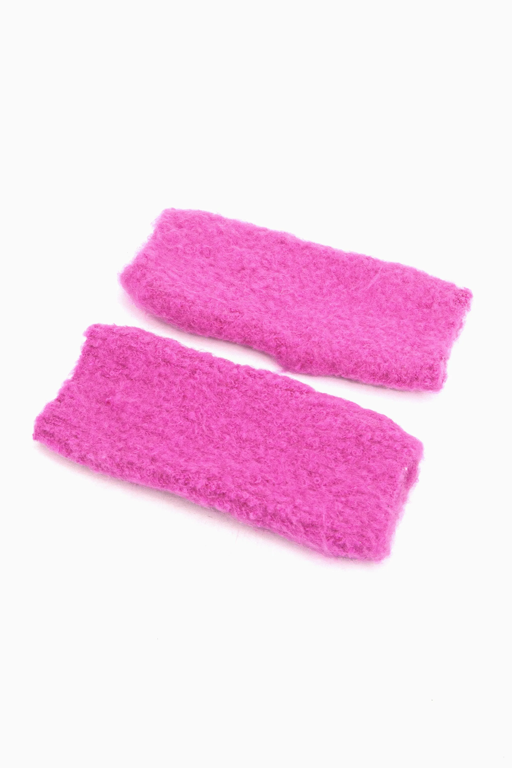 Alexa Textured Wrist Warmers - Hot Pink, Knitted