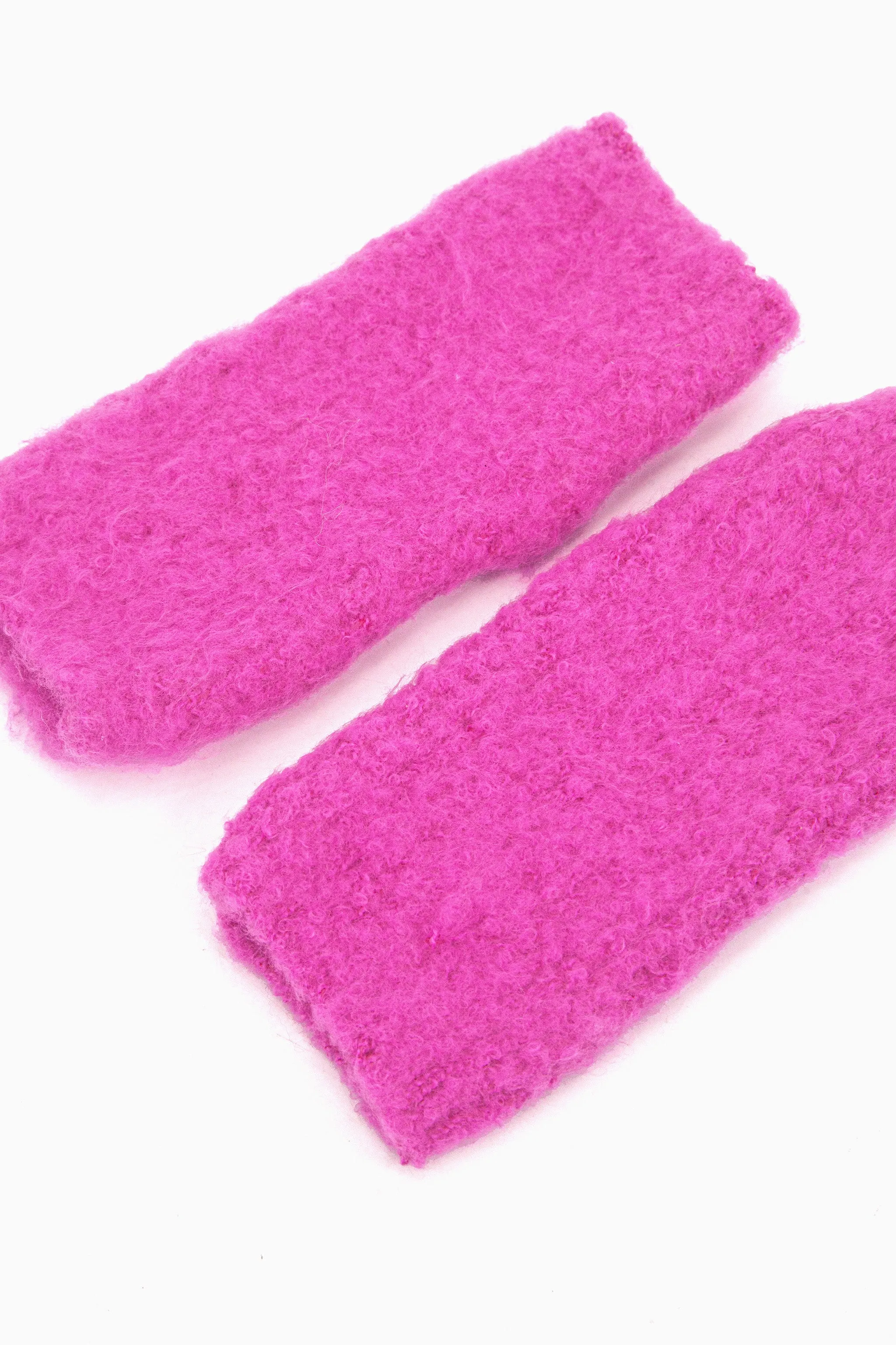 Alexa Textured Wrist Warmers - Hot Pink, Knitted