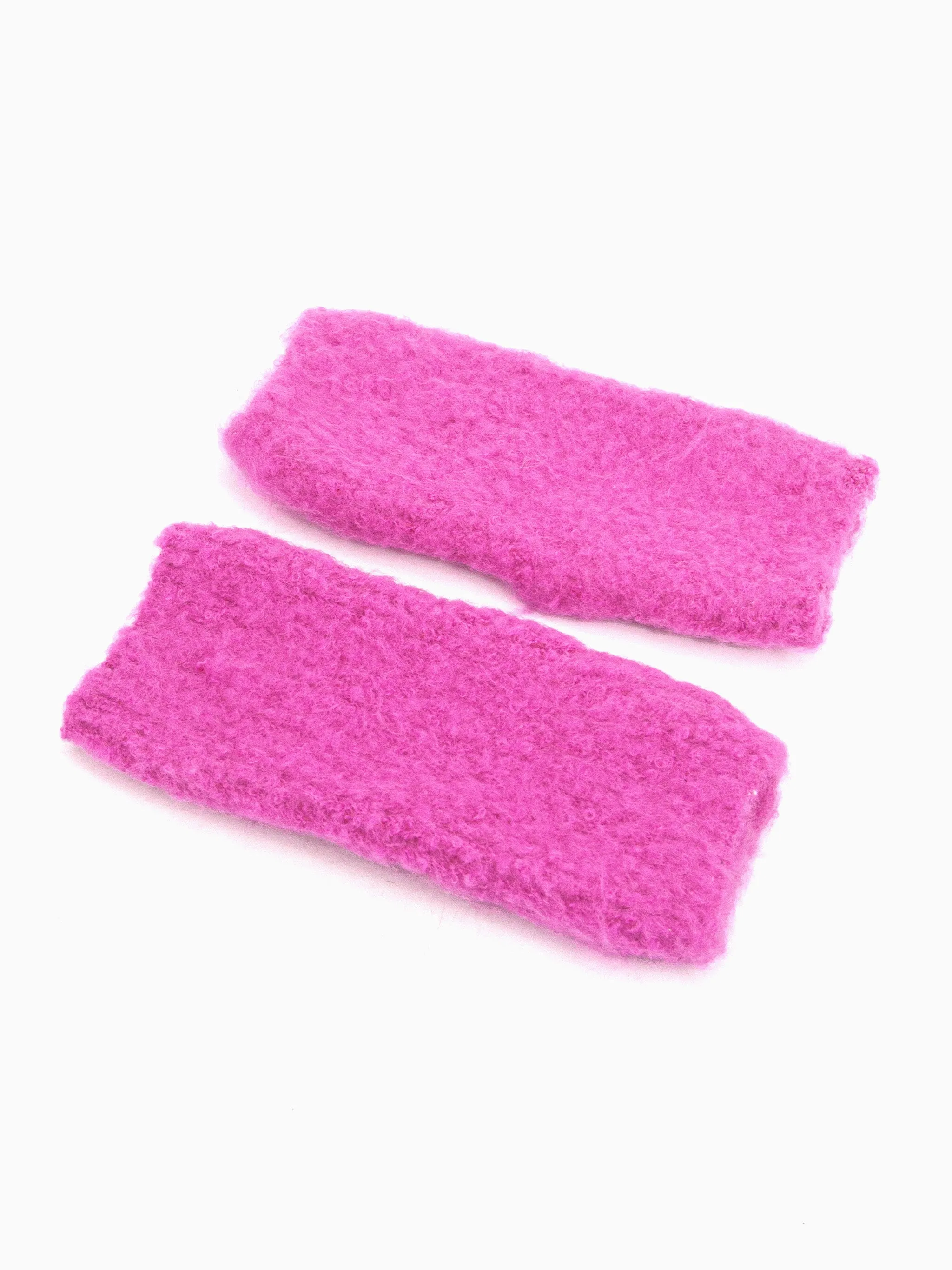 Alexa Textured Wrist Warmers - Hot Pink, Knitted