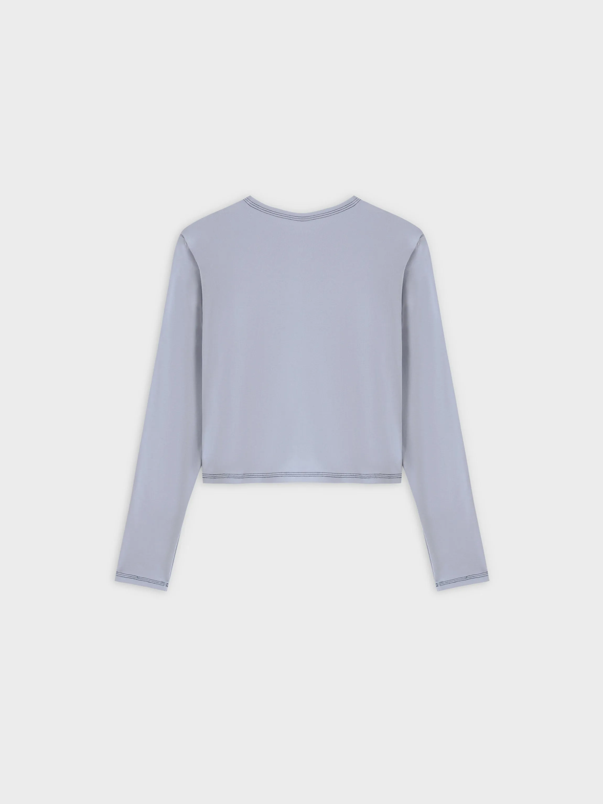 Basic T-Shirt Cropped Cardigan-Light Blue