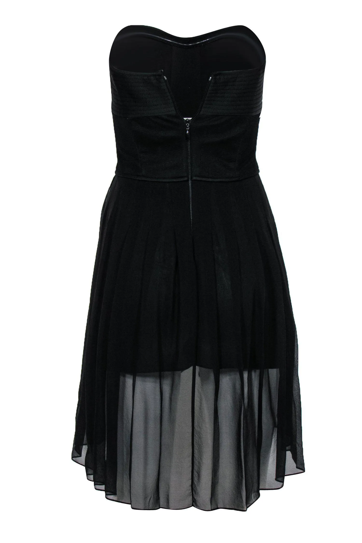 BCBG Max Azria - Black Strapless Bustier-Style Strapless Fit & Flare Dress Sz 0