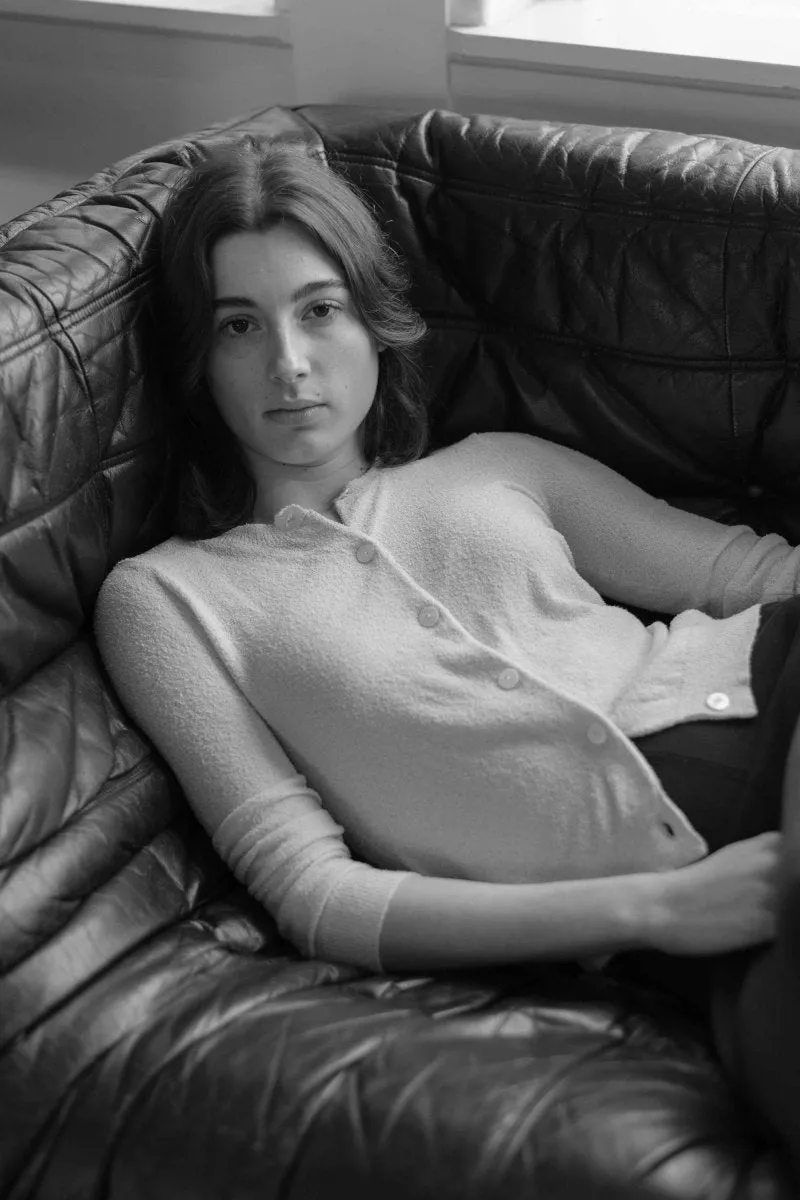 Cropped Cardigan in Boucle in White