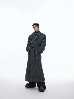 Deconstructed Layered Wool Coat | Belted Designer Longline Overcoat