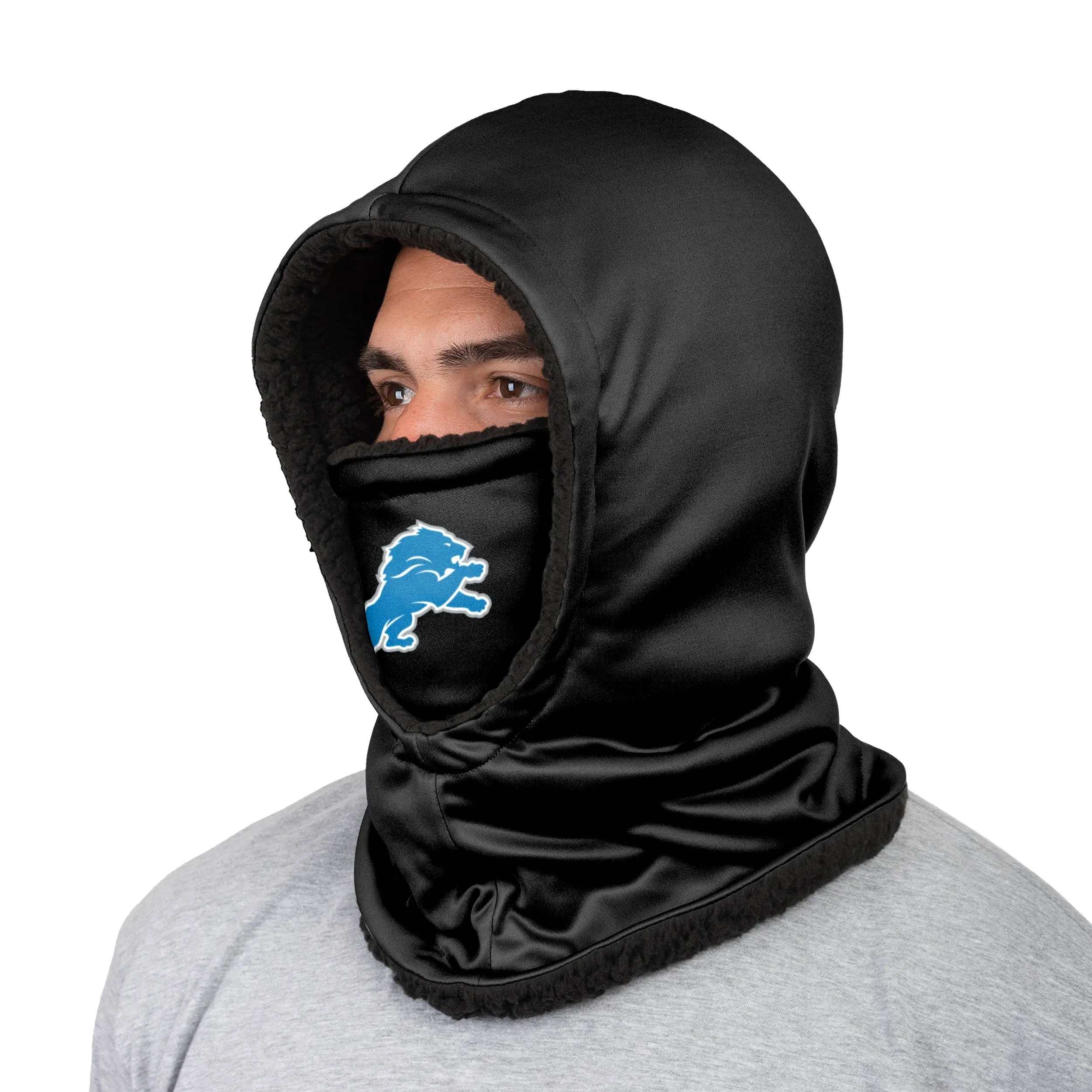 Detroit Lions NFL Black Hooded Gaiter