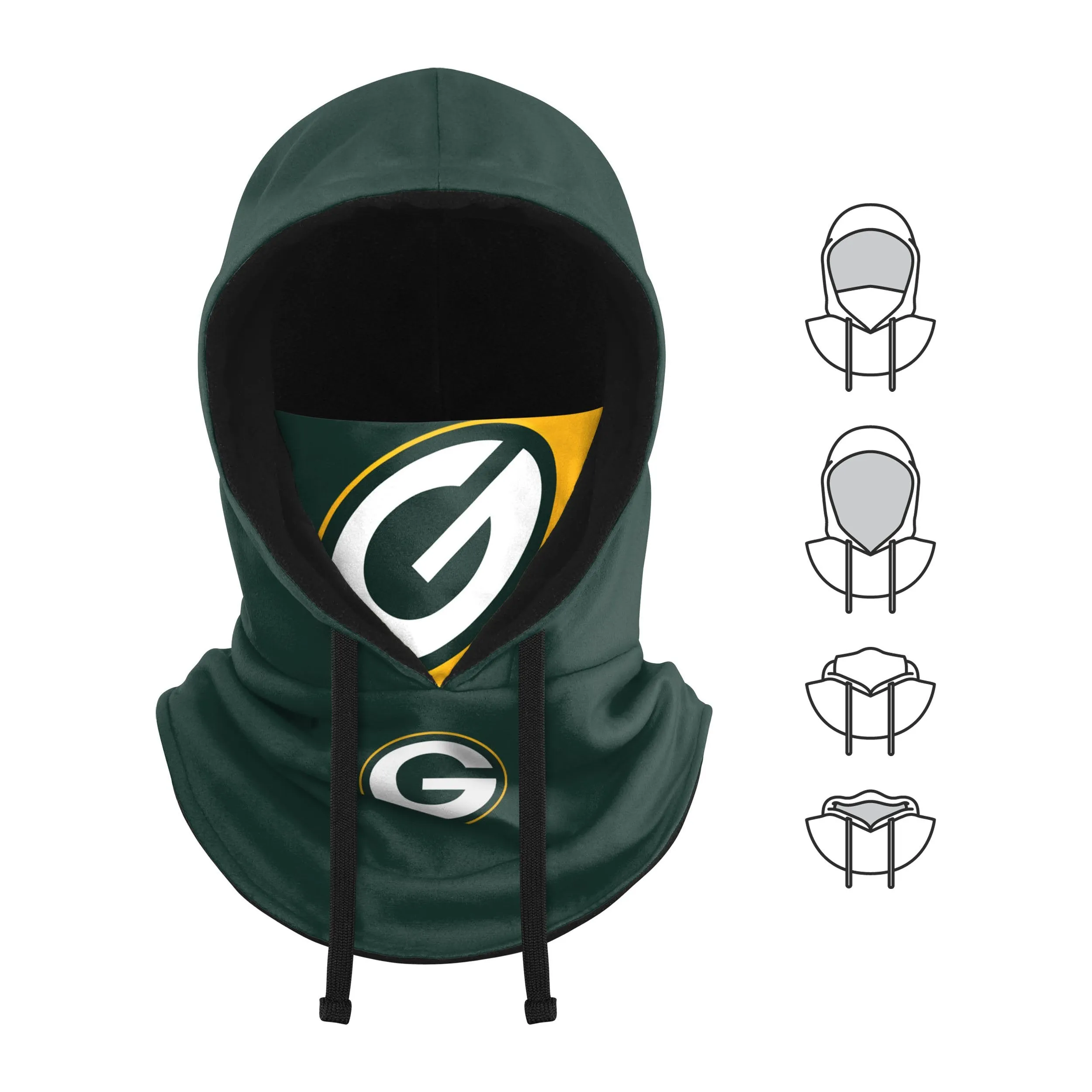 Green Bay Packers NFL Drawstring Hooded Gaiter
