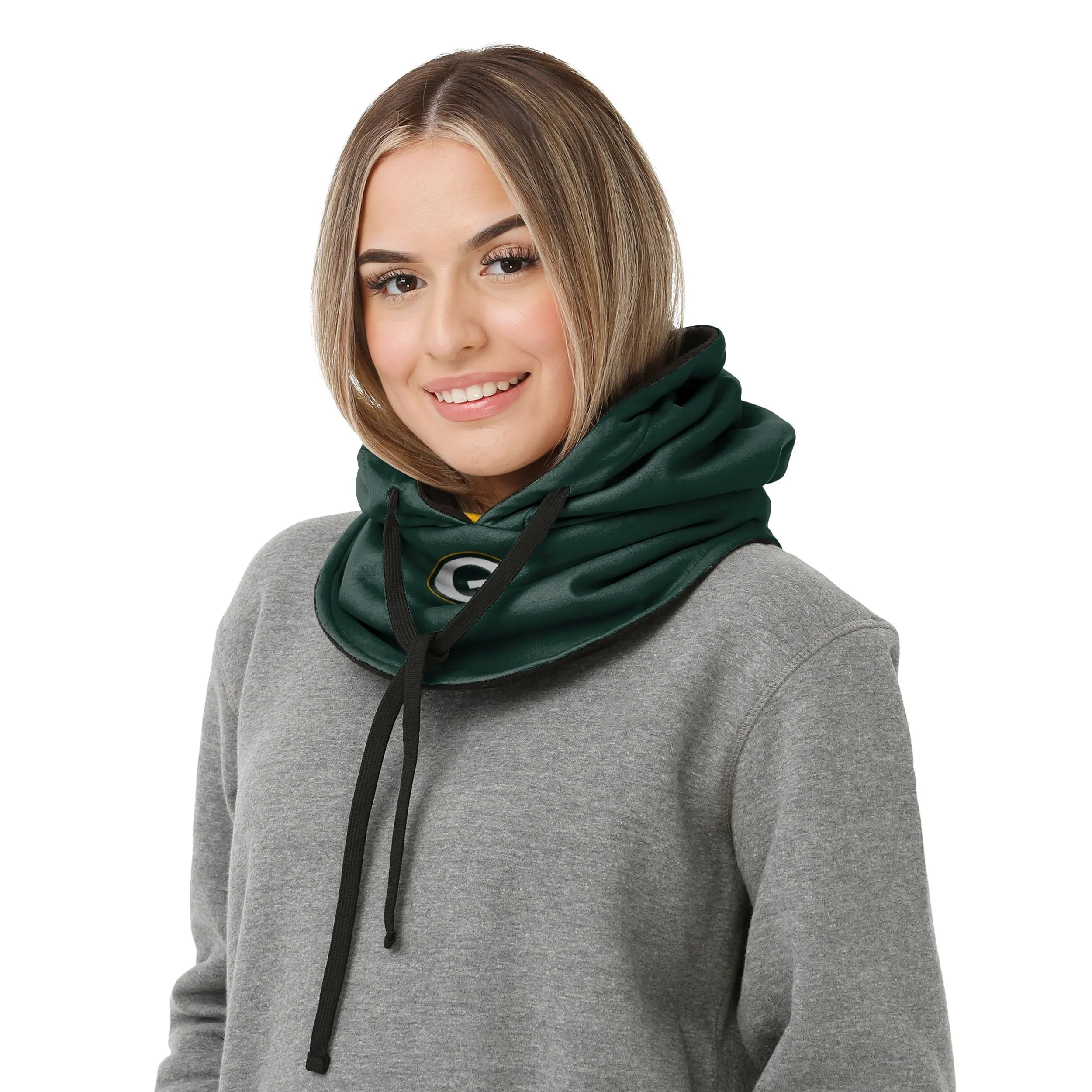 Green Bay Packers NFL Drawstring Hooded Gaiter