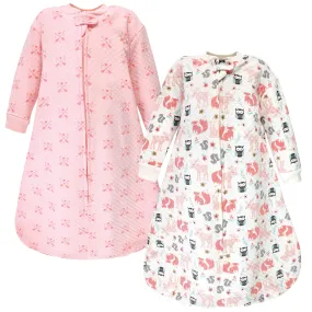 Hudson Baby Premium Quilted Long Sleeve Sleeping Bag and Wearable Blanket, Girl Forest