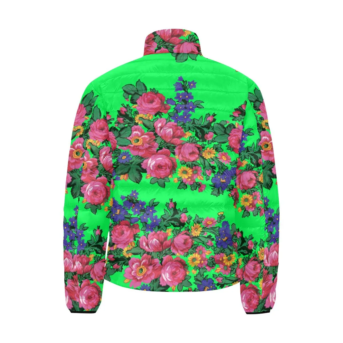 Kokum's Revenge Green Men's Stand Collar Padded Jacket