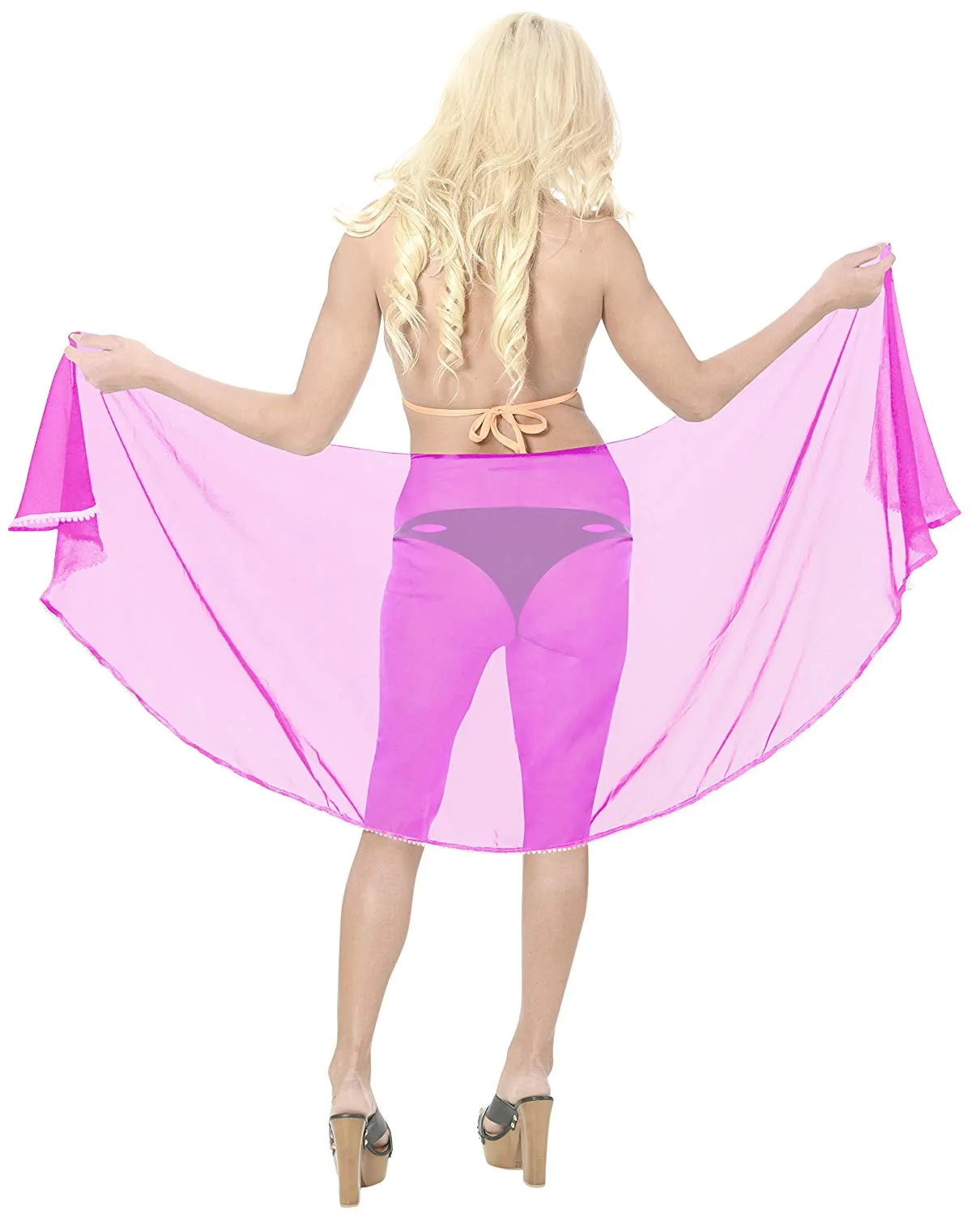 LA LEELA Mini Sarong Women Beachwear Bikini Wrap Cover up Swimwear Solid 4