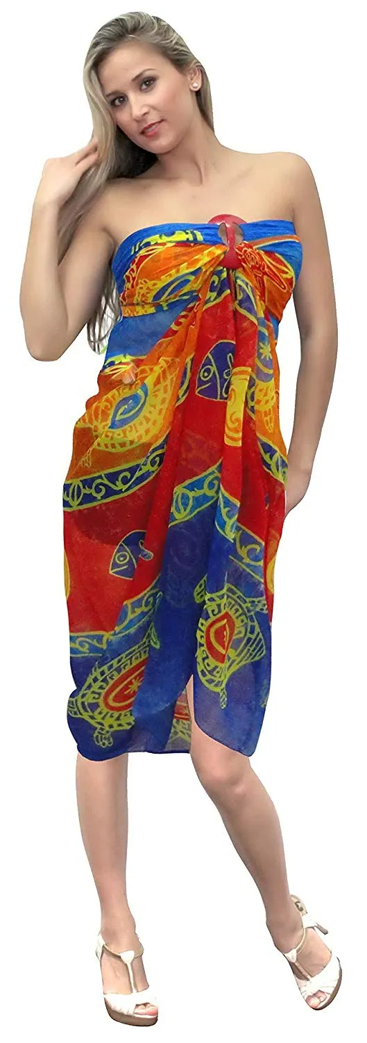 LA LEELA Women's Bathing Sarong Bikini Cover up Wrap Dress Solid 20 Plus Size