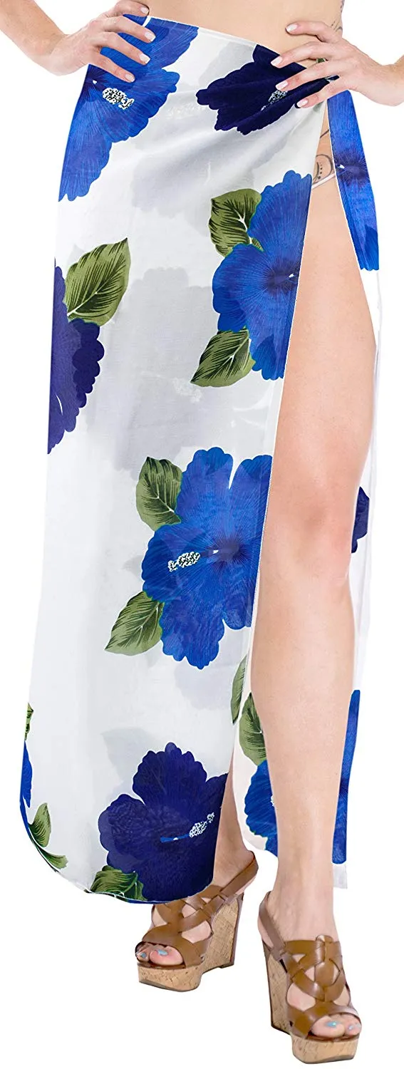 LA LEELA Women's Bathing Sarong Bikini Cover up Wrap Dress Solid 20 Plus Size