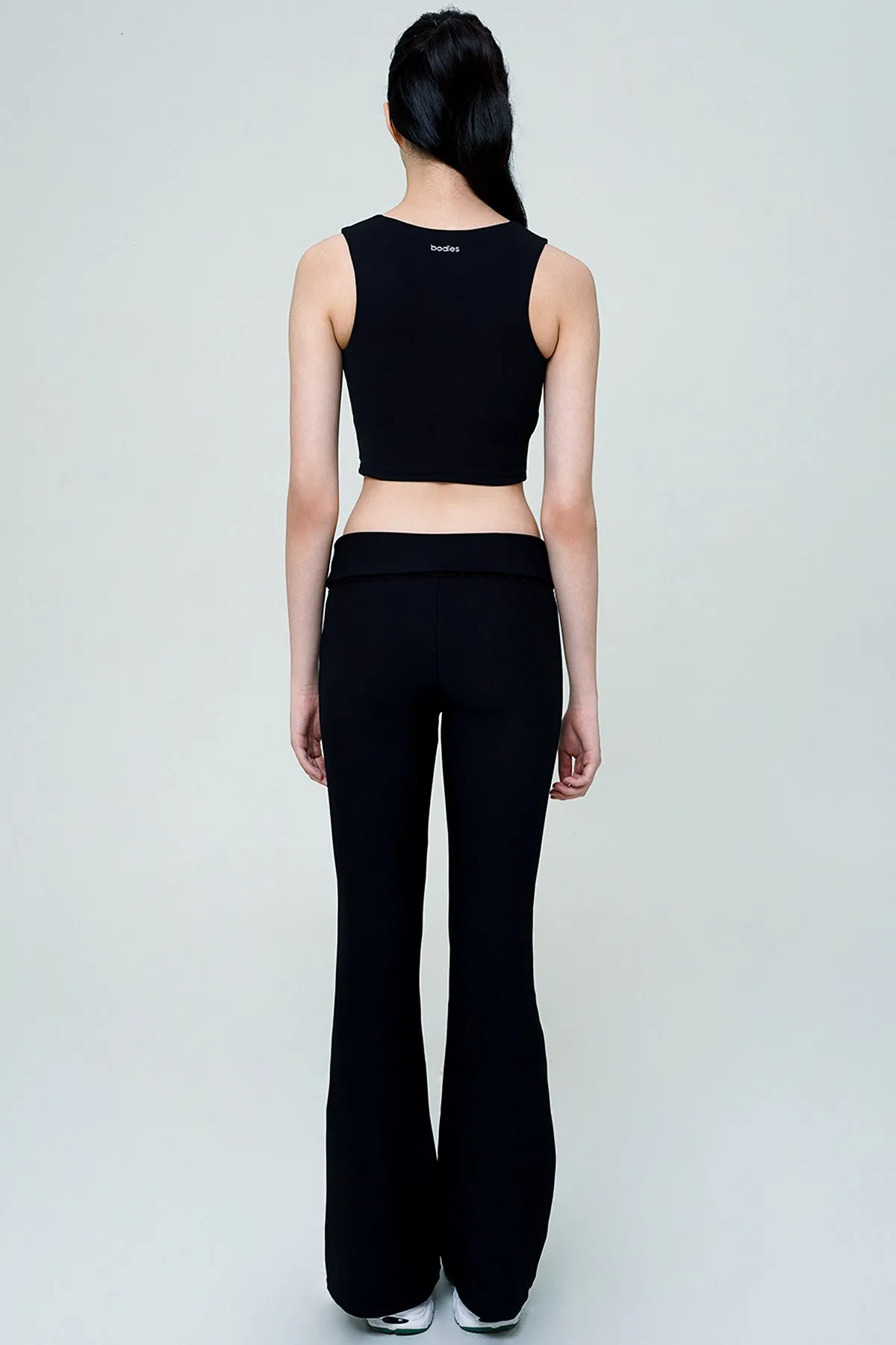 Lace Flare Pants in Black
