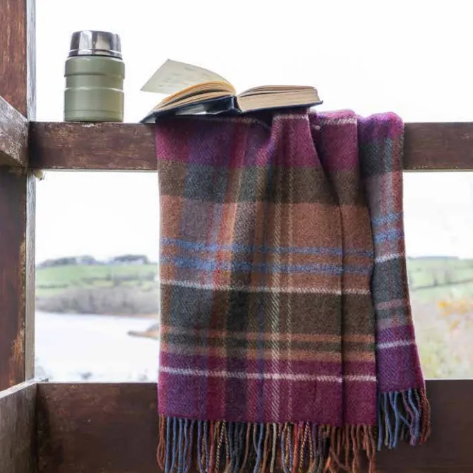Maroon and Blue Plaid Irish Versatile Picnic Blanket