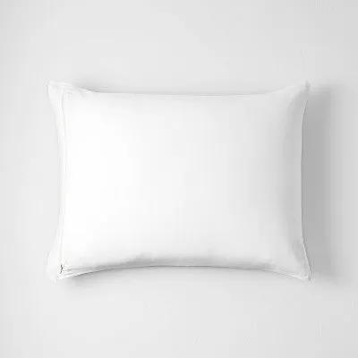 New - Casaluna Pillow Sham Cotton Jacquard OEKO-TEX Reversible Textured, White, King