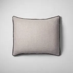 New - King Textured Chambray Cotton Pillow Sham Dark Gray - Casaluna