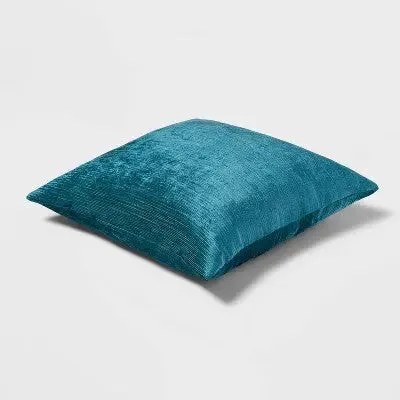 New - Oversized Velvet Rib Textured Square Throw Pillow - Threshold