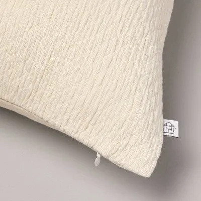 Open Box - 26"x26" Micro Diamond Textured Euro Pillow Cream - Hearth & Hand with Magnolia