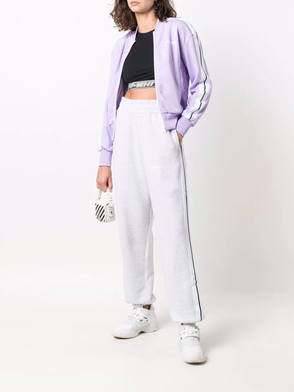 PALM ANGELS WOMEN Logo Bomber Jacket Purple