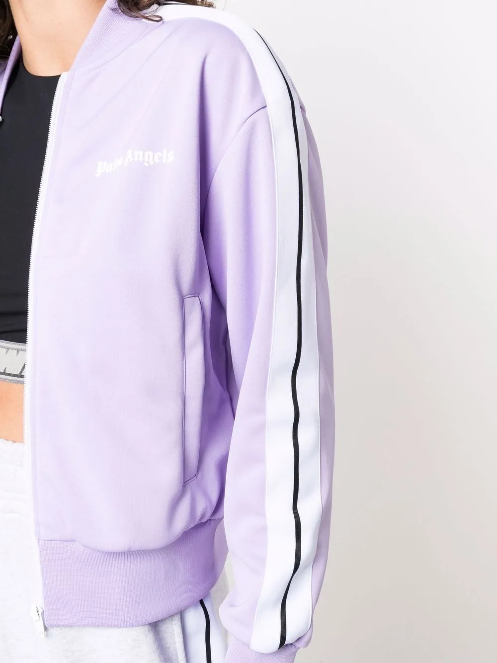 PALM ANGELS WOMEN Logo Bomber Jacket Purple