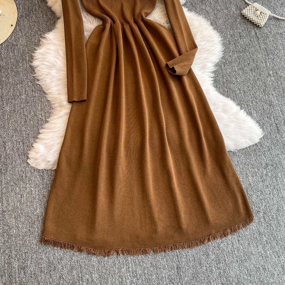Patchwork Vest&Knitted Dress 2Pcs