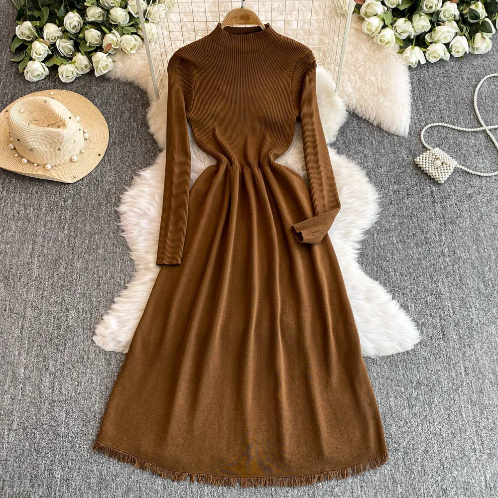 Patchwork Vest&Knitted Dress 2Pcs