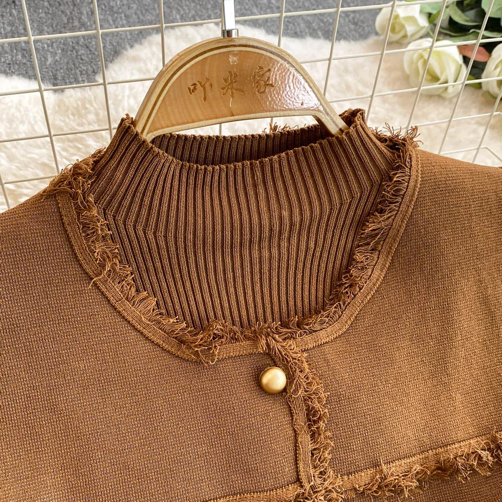 Patchwork Vest&Knitted Dress 2Pcs