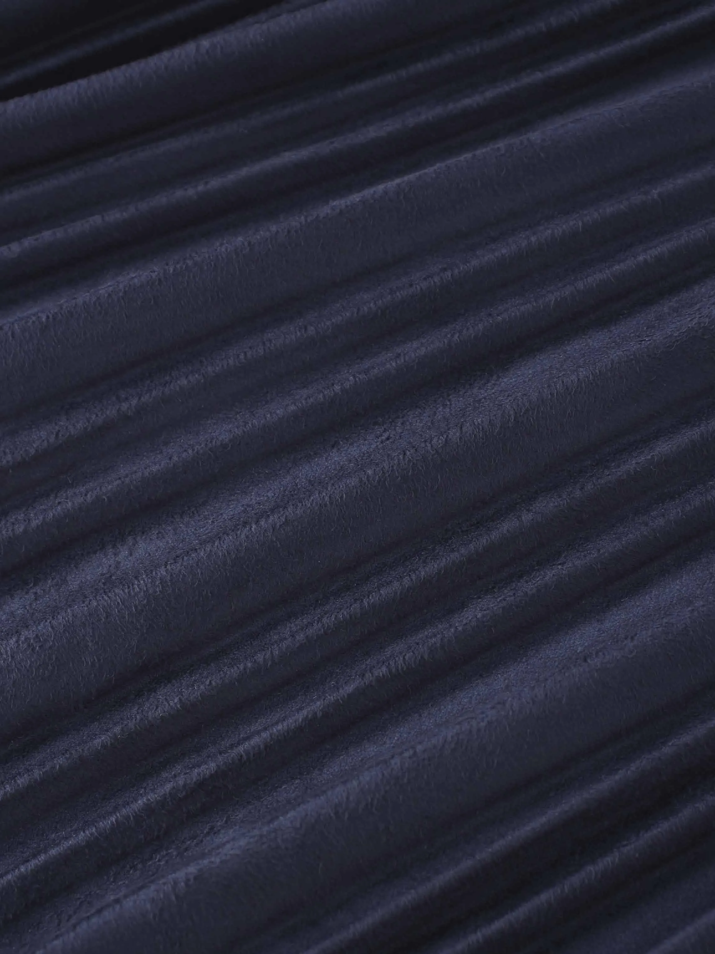 Pleated Faux Suede Skirt 37"-Navy