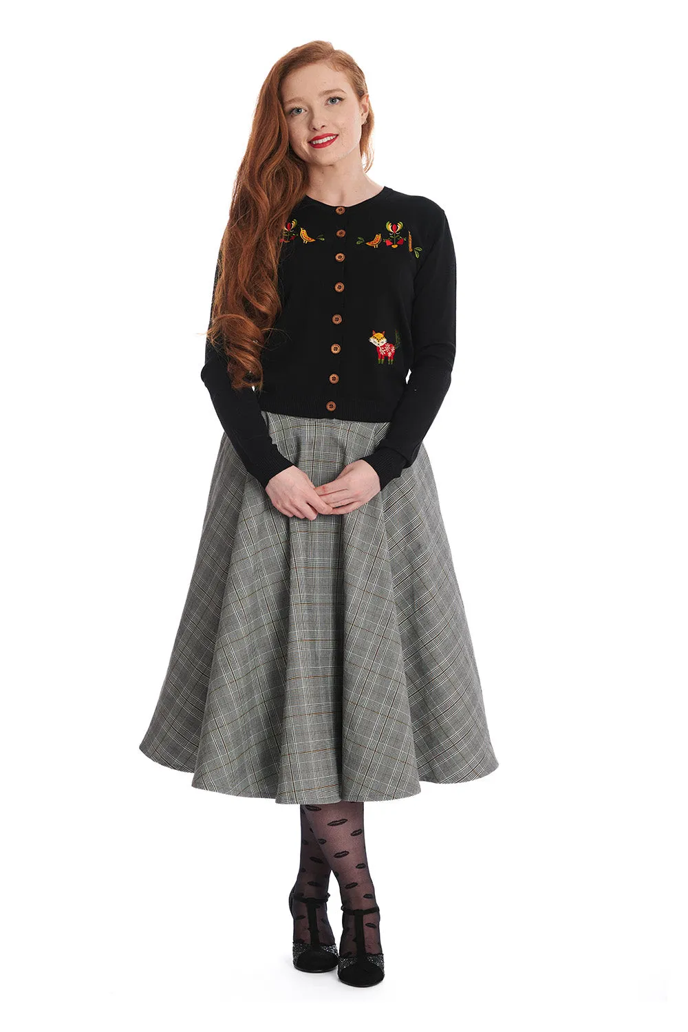 Scandi Fox Black Cardigan by Banned