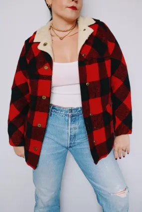 Shearling Lined Buffalo Plaid Shacket