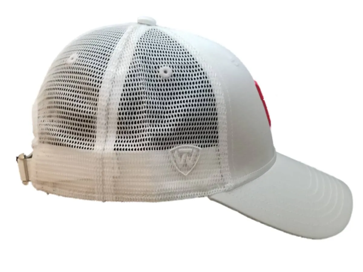 Utah Utes TOW Shiny White Mesh Back Structured Adjustable Strapback Hat Cap