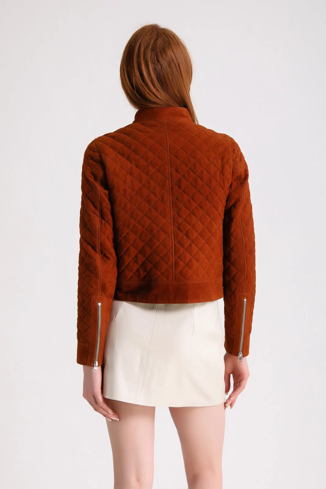 Women's Suede Jacket, Brown