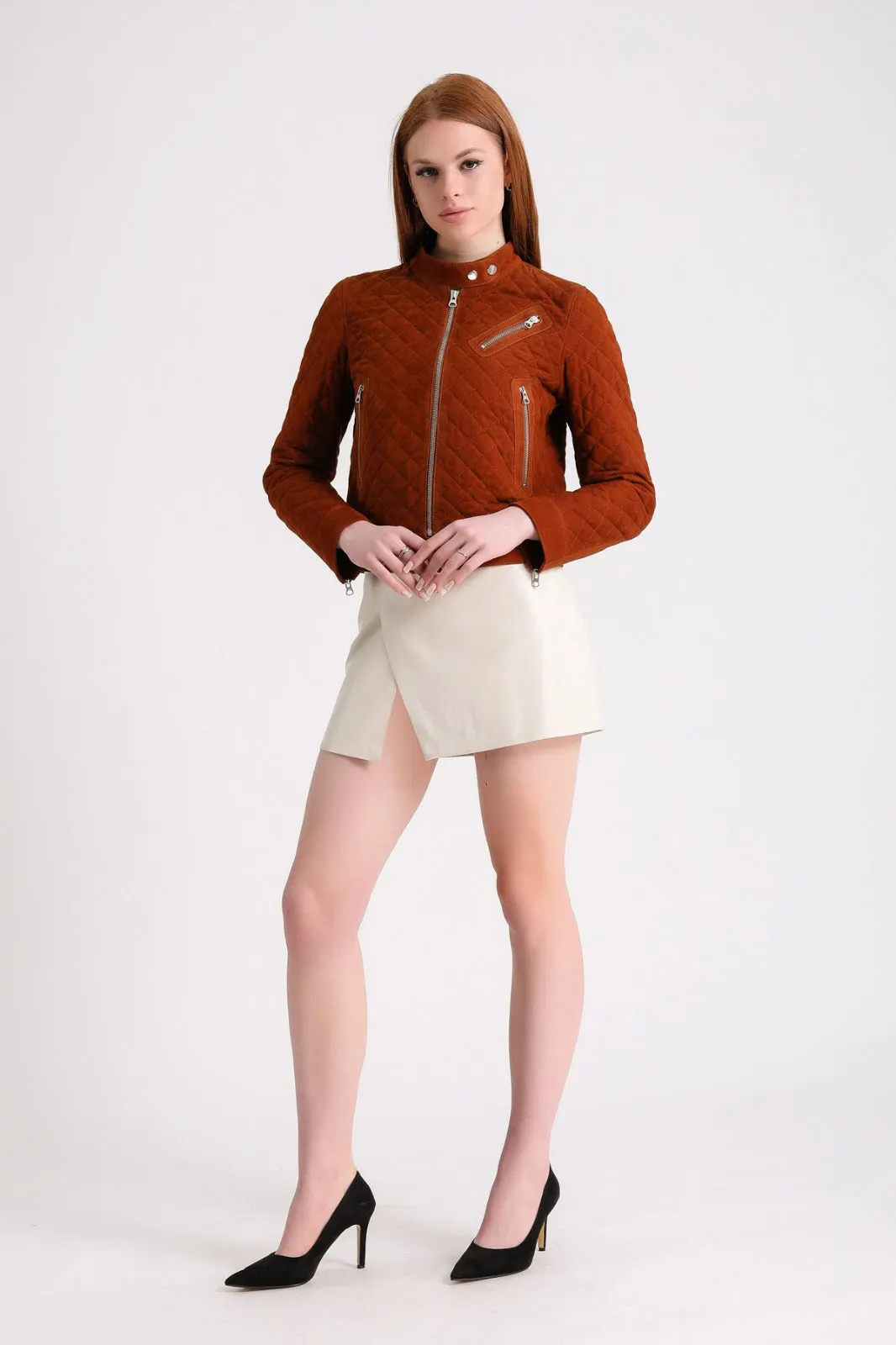 Women's Suede Jacket, Brown