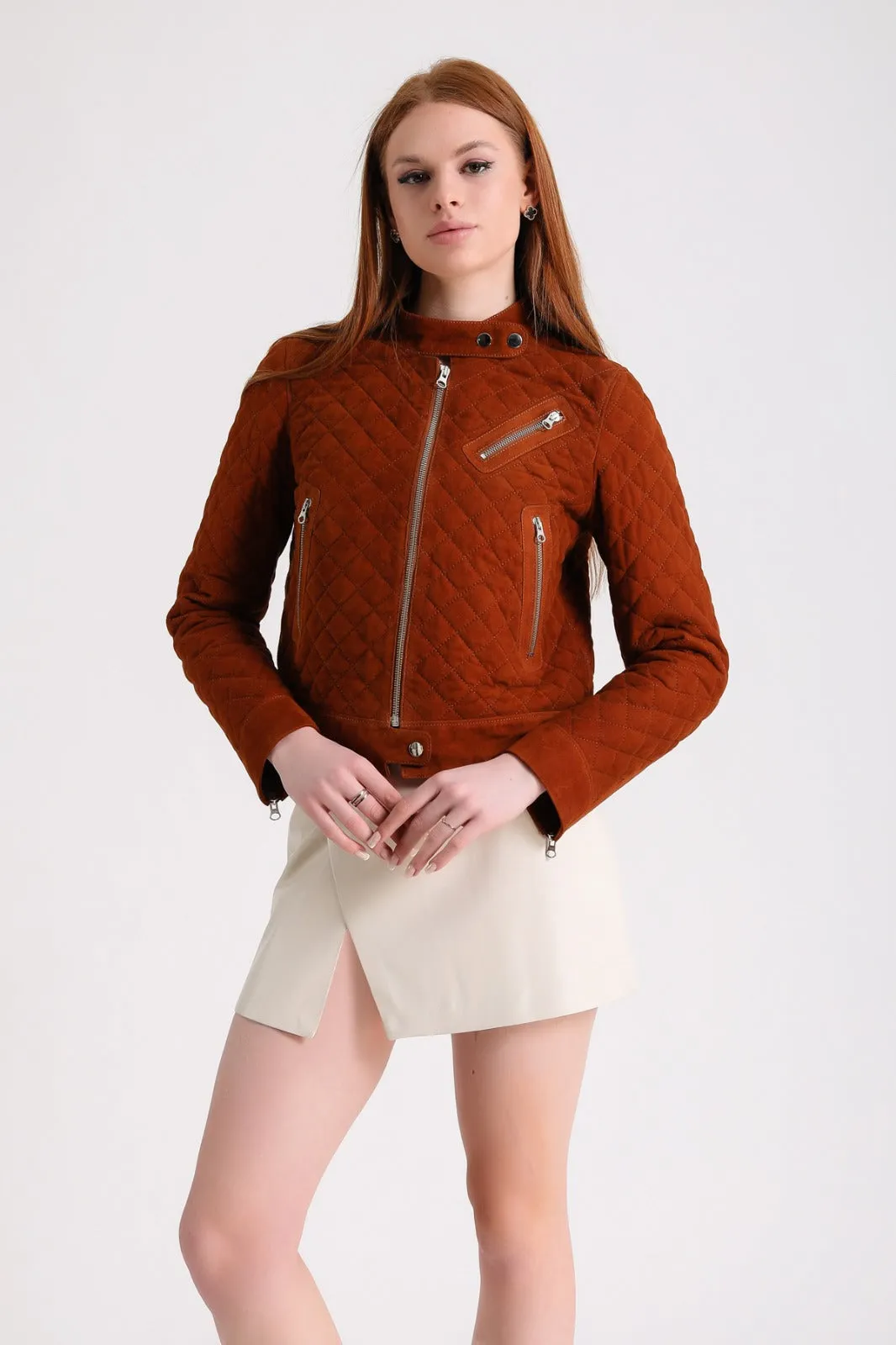 Women's Suede Jacket, Brown